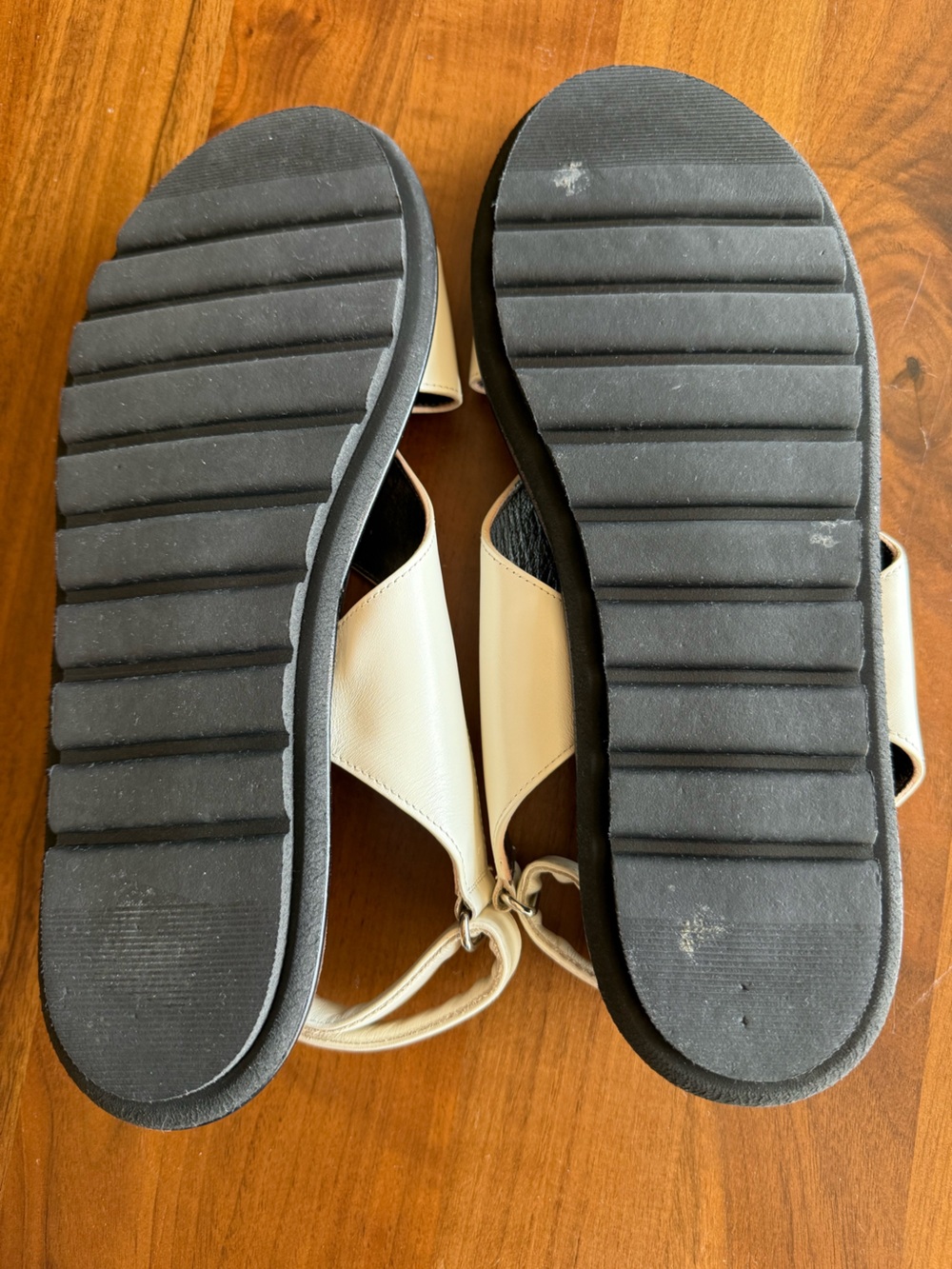 Emme Parsons White Leather Sandals Sz 42/11 - Picture 4 of 5
